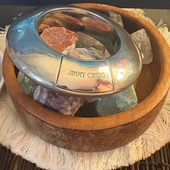 Jimmy Choo Chunky Bangle/ Bag Accessory, Silver - Picture 8 of 13